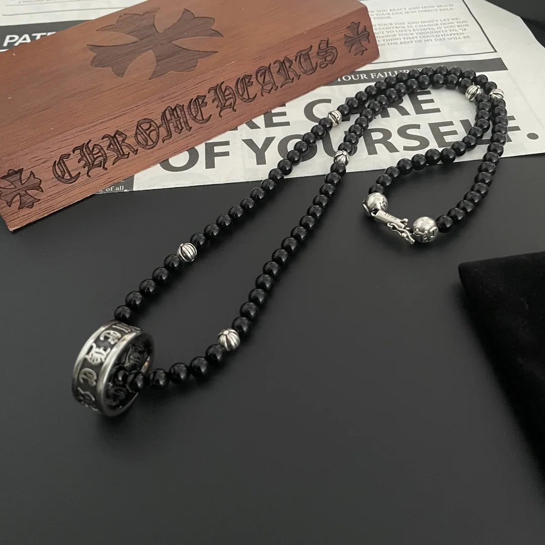 크롬하츠 블랙 오닉스 엠보싱 목걸이 상세 이미지 3