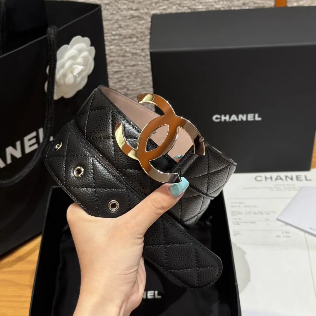 샤넬 램스킨 가죽 더블 C 버클 벨트 상세 이미지 4