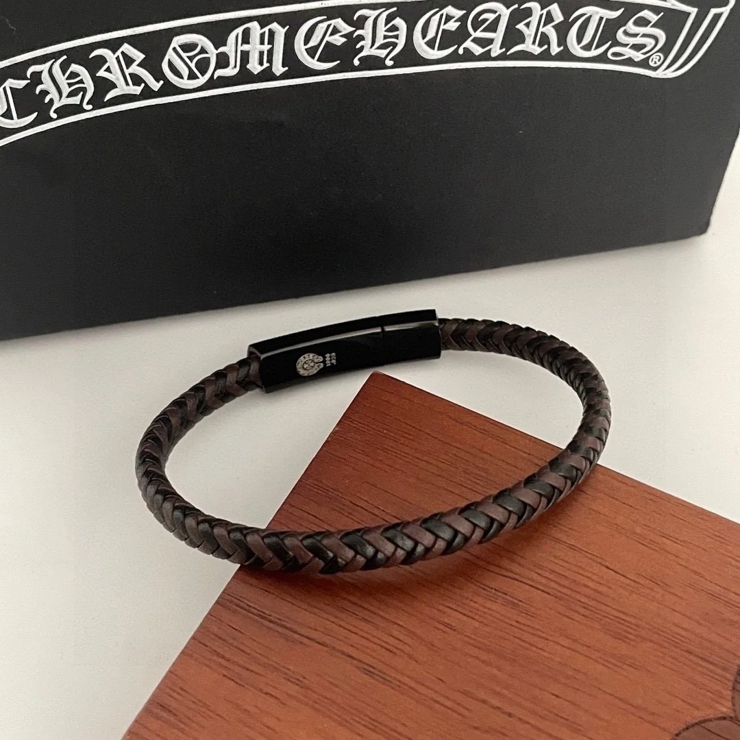 크롬하츠 클래식 레트로 가죽 코드 팔찌 상세 이미지 5