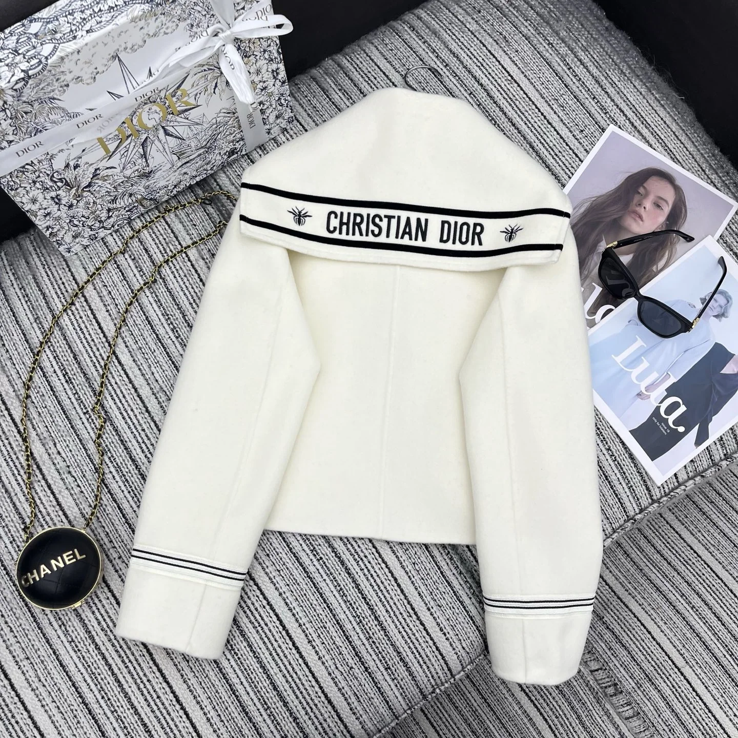 디올 네이비 울 더블페이스 자켓 상세 이미지 7