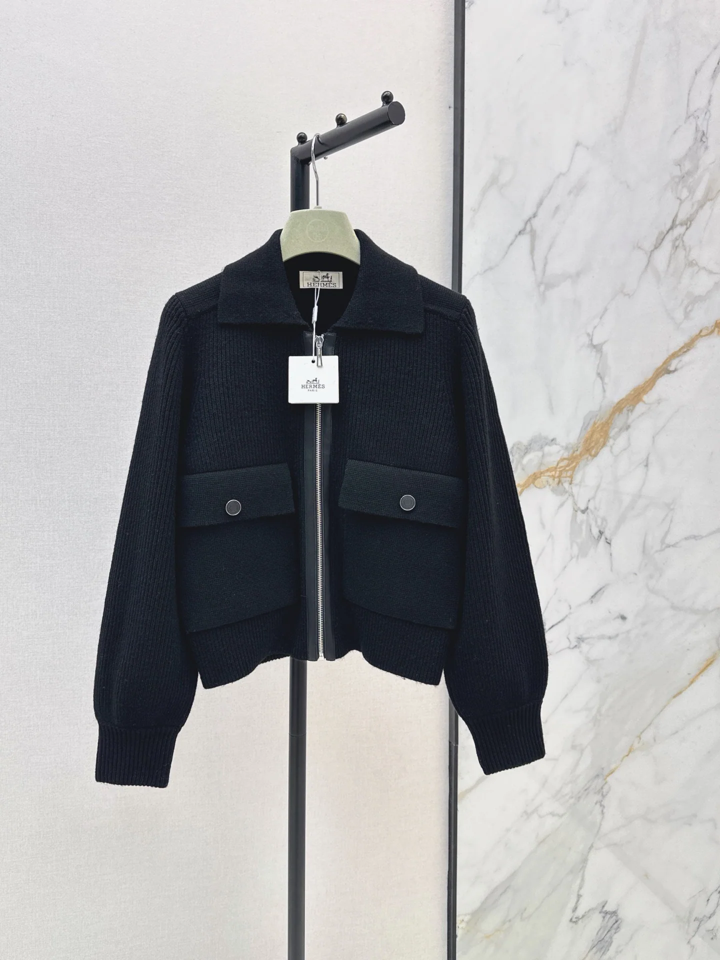 에르메스 울 카라 여성 자켓 26 SS 26SS