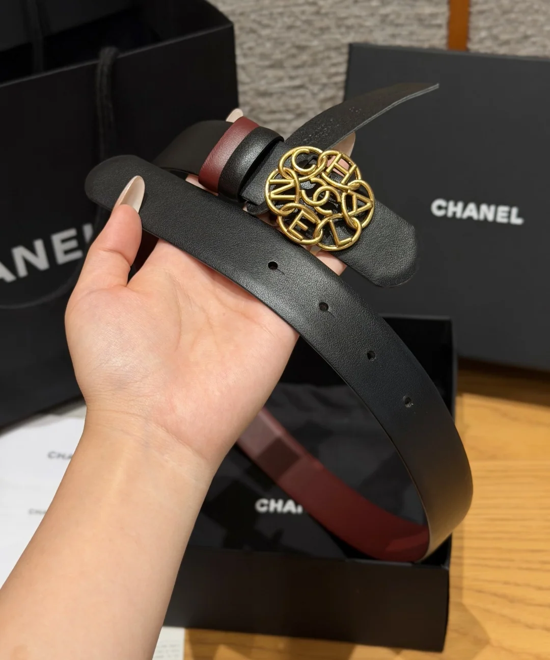 샤넬 리버시블 카프스킨 버클 벨트 30mm 상세 이미지 5