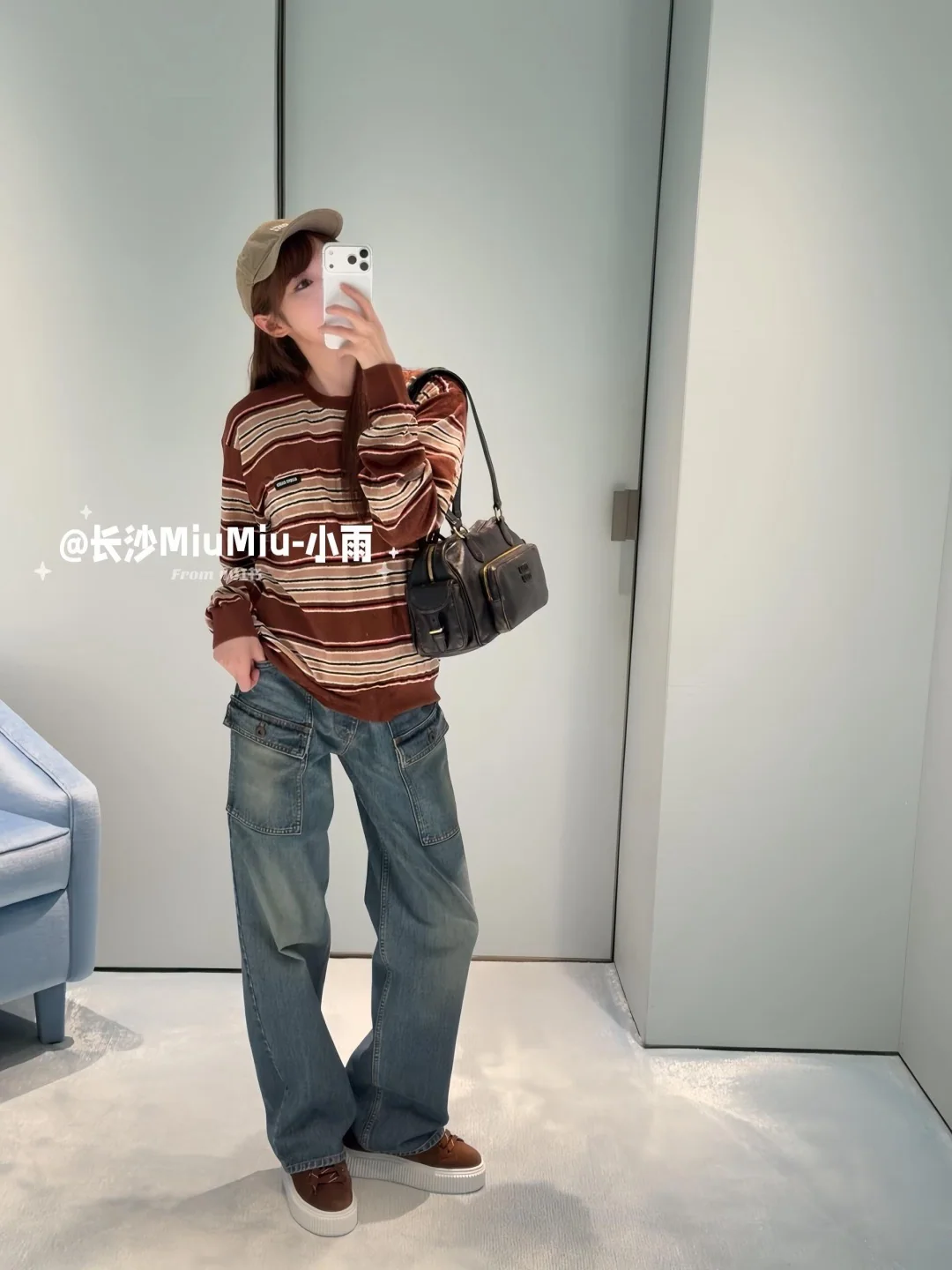 미우미우 레트로 멀티포켓 카고 청바지 상세 이미지 3