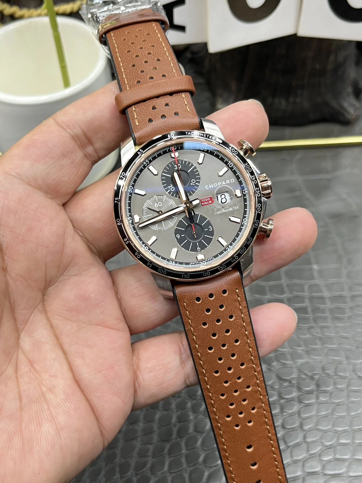 쇼파드 밀레밀리아 레이싱 공장 7750 크로노그래프 남성 시계 레플리카 45078 Chopard 상세 이미지 3