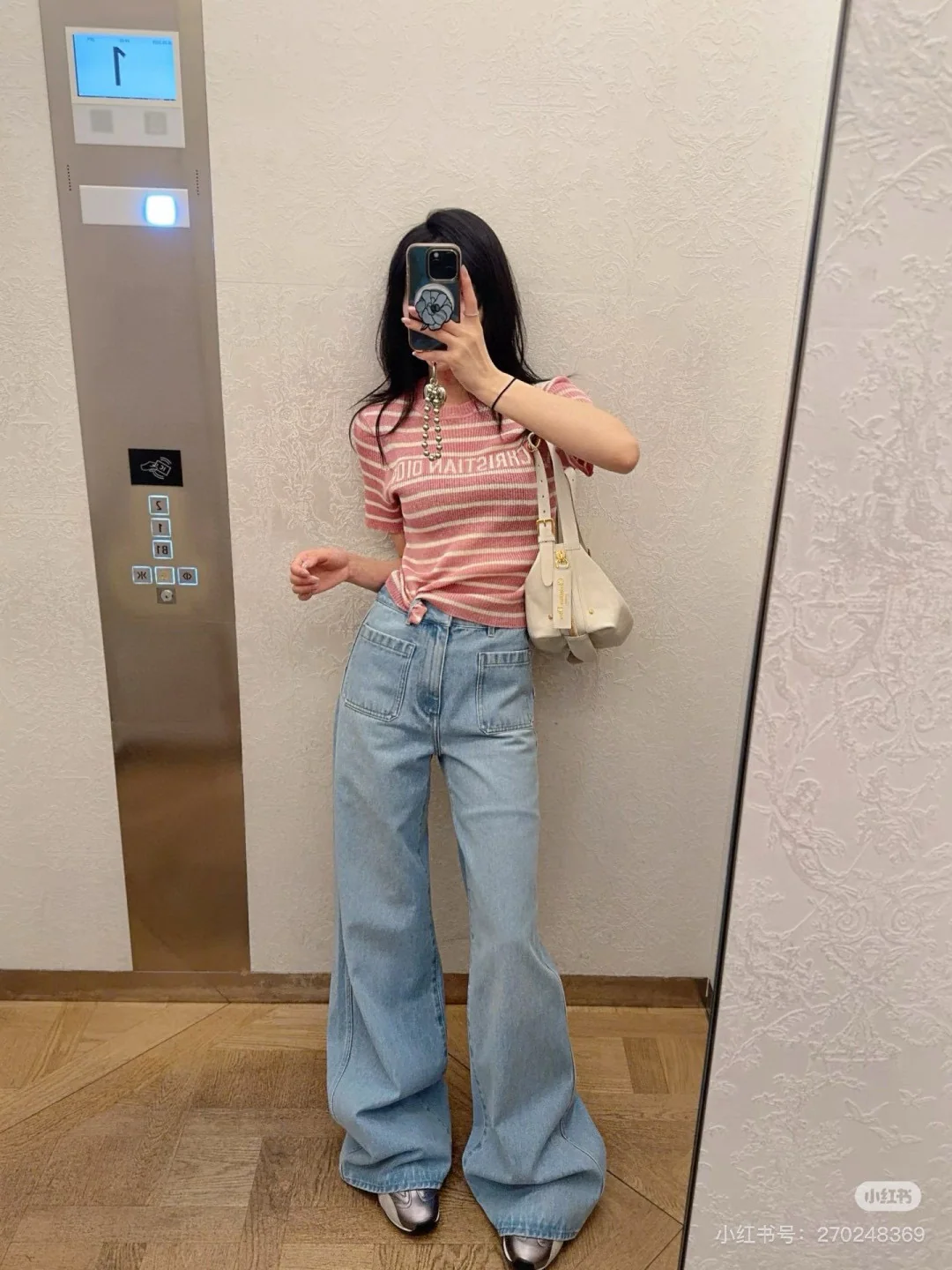 디올 스트라이프 레터 린넨 반팔 셔츠 상세 이미지 8