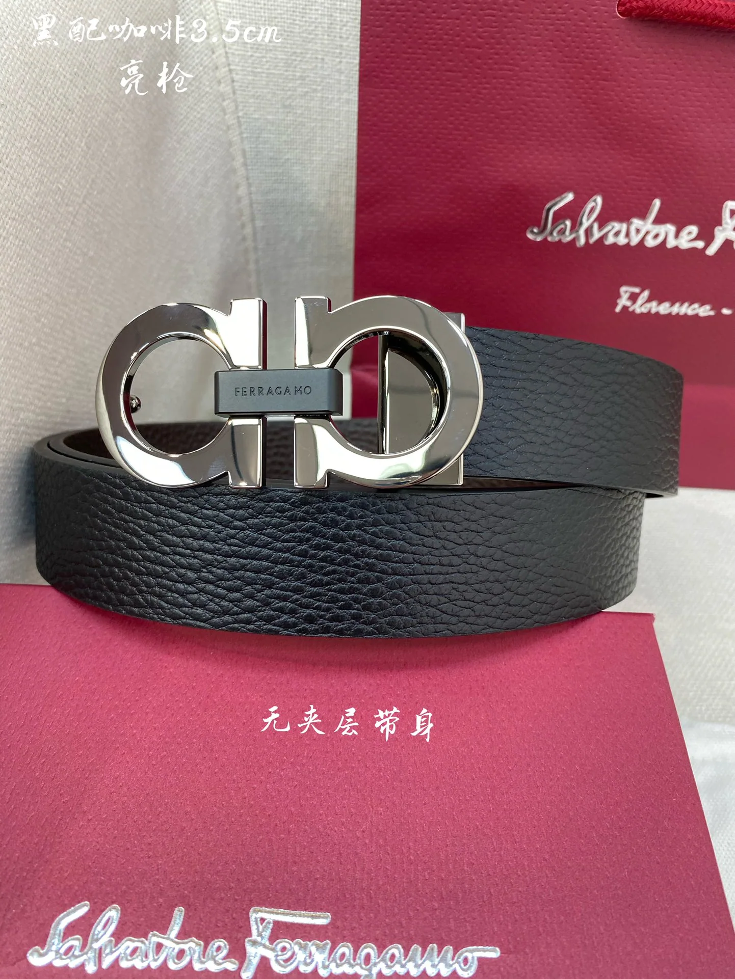 페레가모 천연 가죽 남성 벨트 3.5 CM202500320 상세 이미지 5