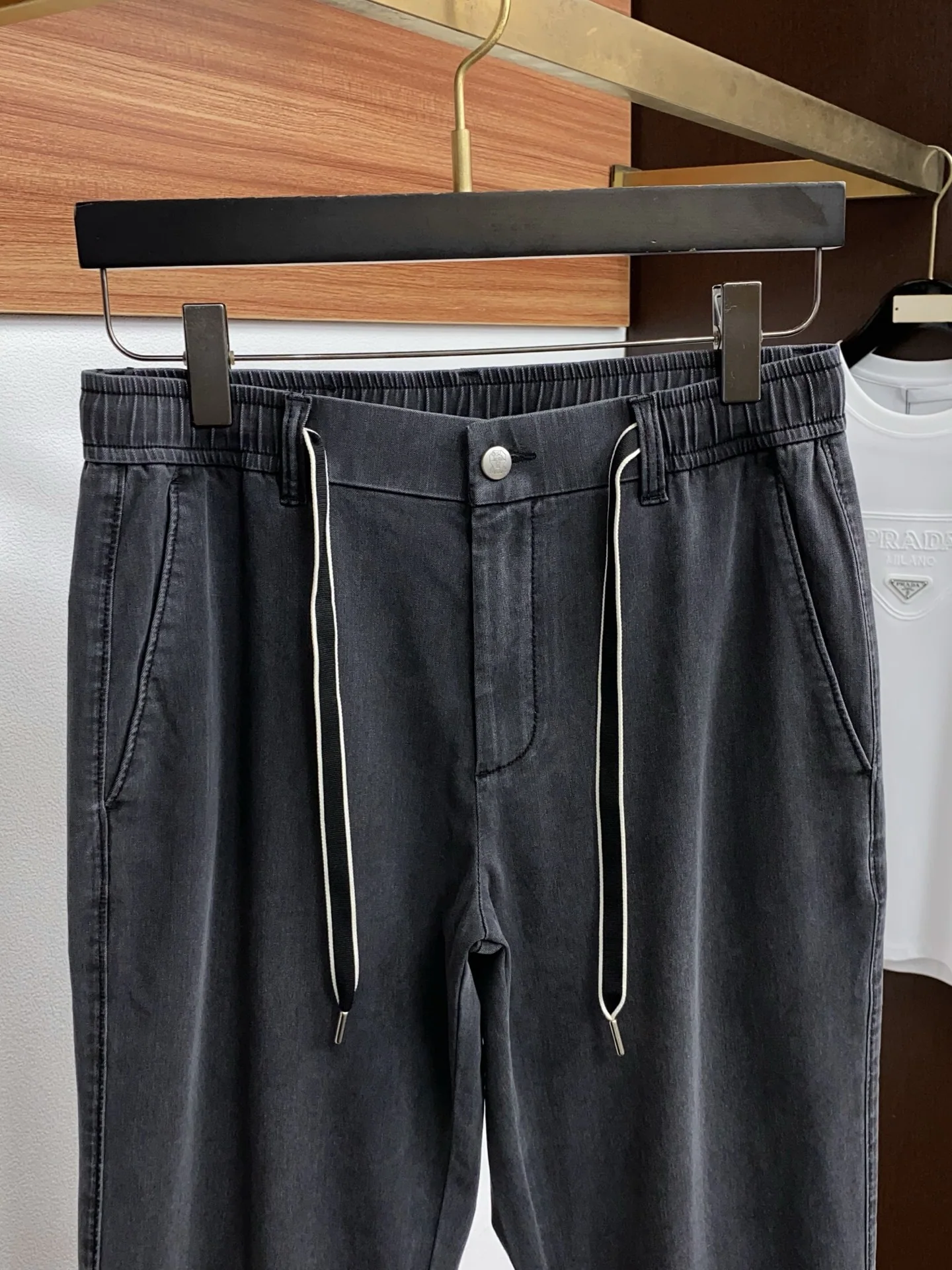 브루넬로쿠치넬리 린넨 코튼 데님 남성 바지 상세 이미지 3