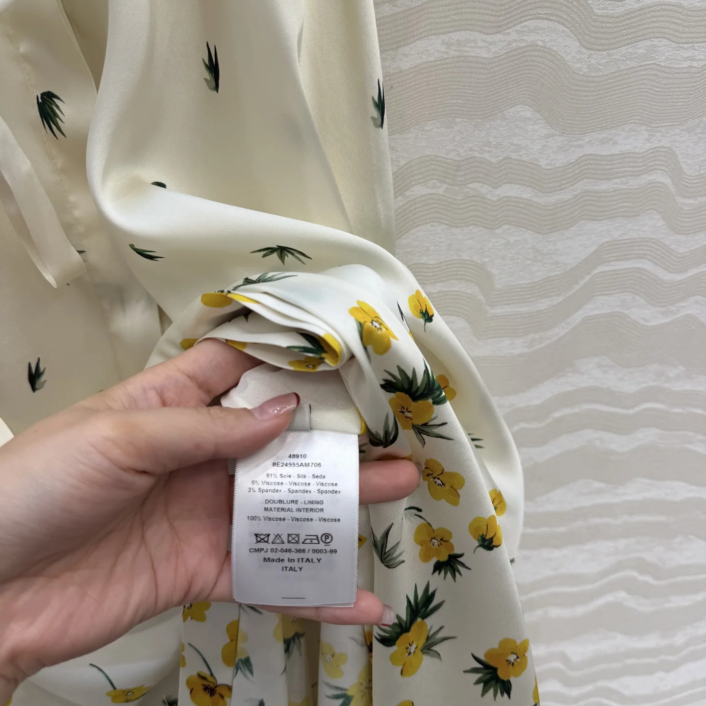 디올 가든 월드 실크 프린트 A라인 원피스 상세 이미지 8