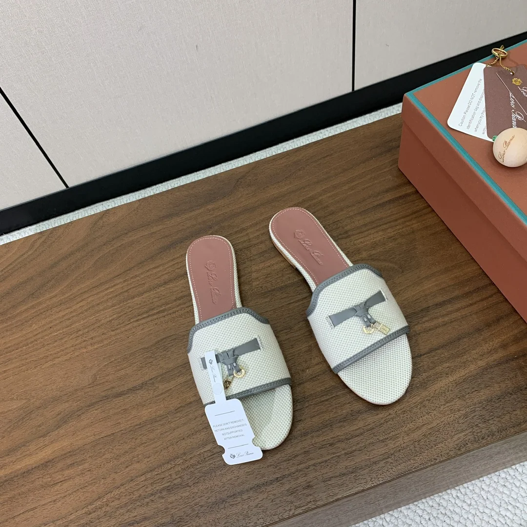 로로피아나 컬러 블록 플랫 샌들 상세 이미지 2