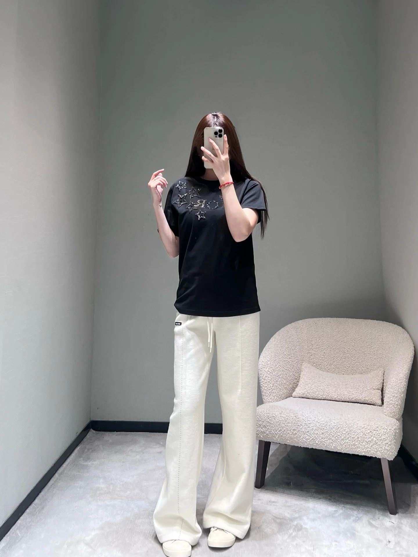 디올 CD 스타 장식 별 반팔 티셔츠 2026 SS 상세 이미지 6