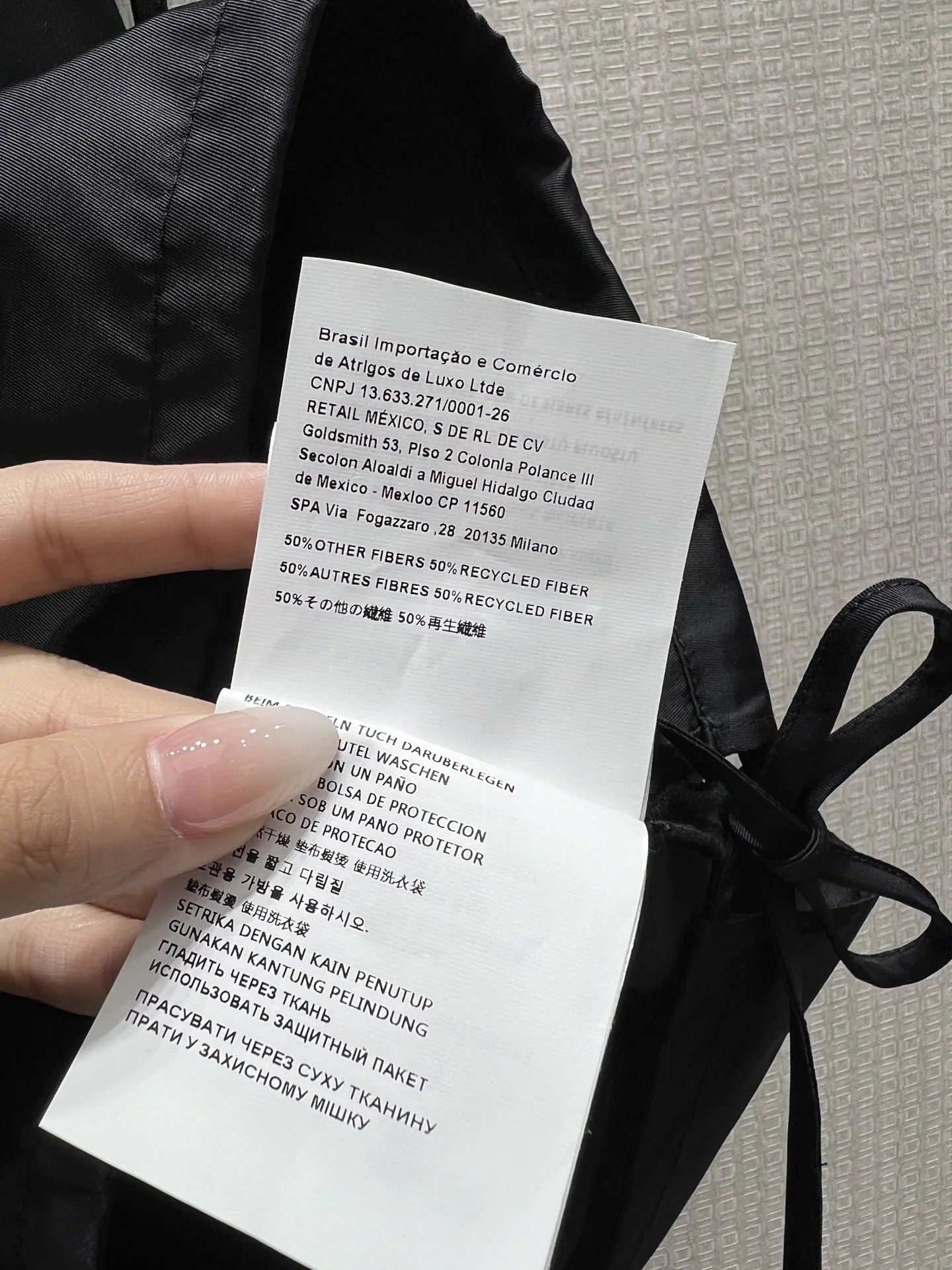 프라다 블랙 새틴 슬립 원피스 상세 이미지 9