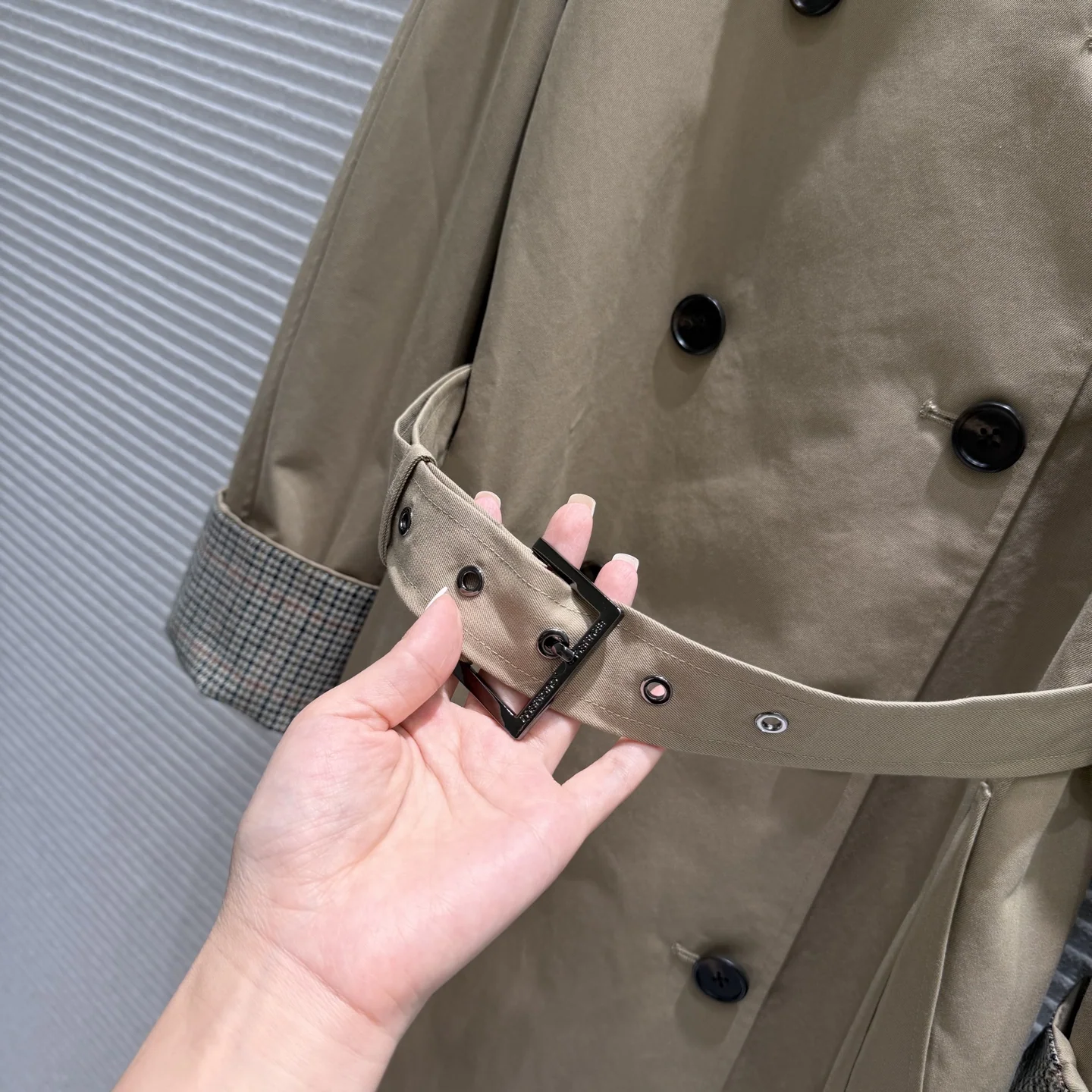 브루넬로쿠치넬리 클래식 더블 브레스트 카키 코튼 자켓 상세 이미지 5