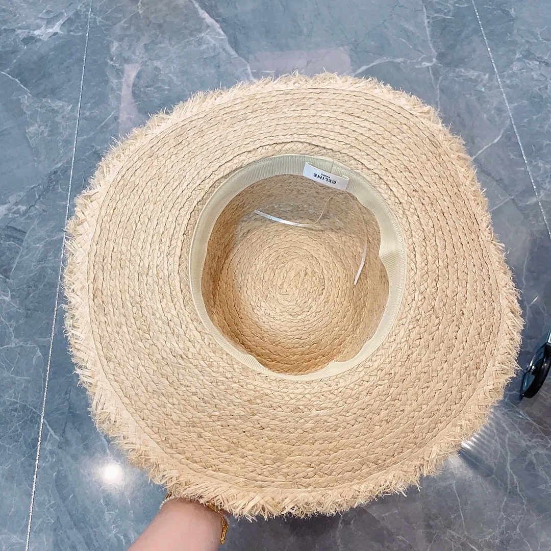 셀린느 개선문 로고 리본 밀짚 선햇 상세 이미지 7