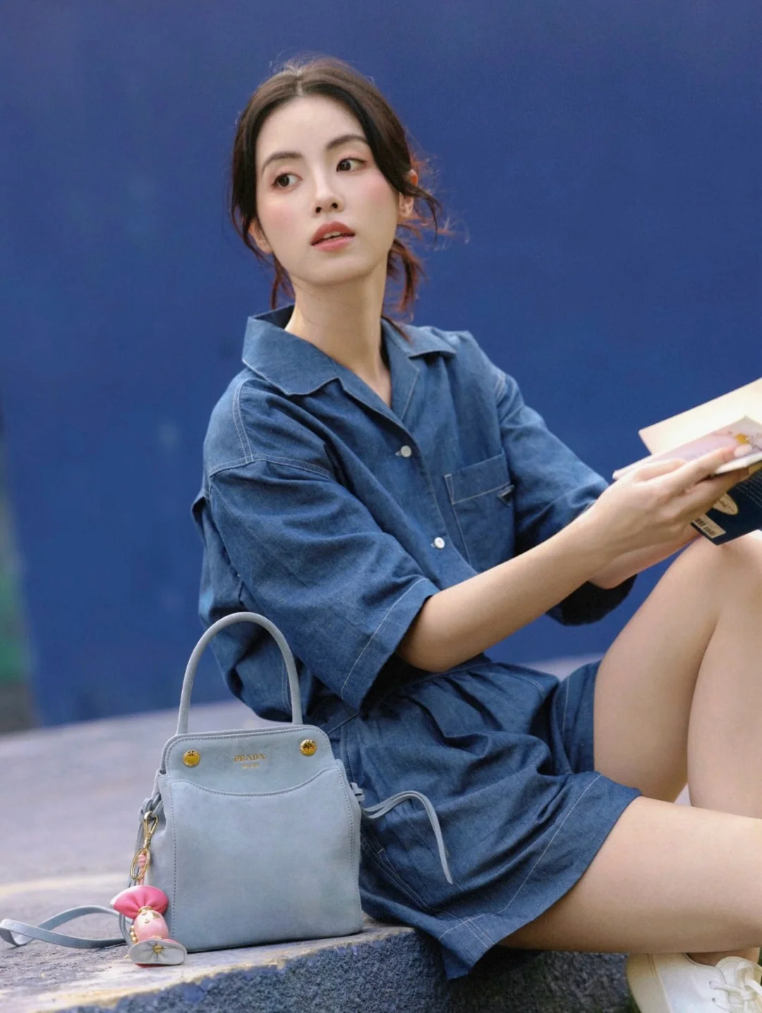 프라다 경량 데님 점프수트 세트 상세 이미지 7