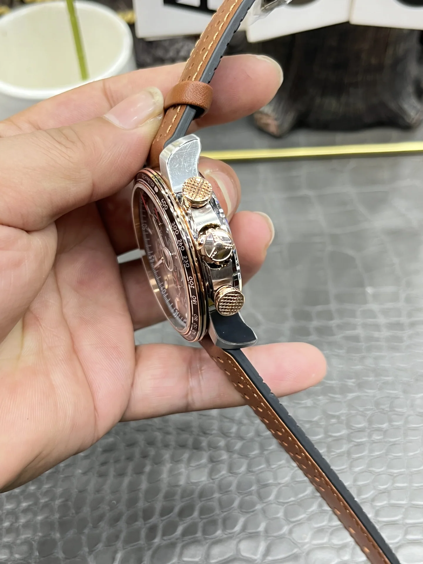 쇼파드 밀레밀리아 레이싱 공장 7750 크로노그래프 남성 시계 레플리카 45078 Chopard 상세 이미지 6