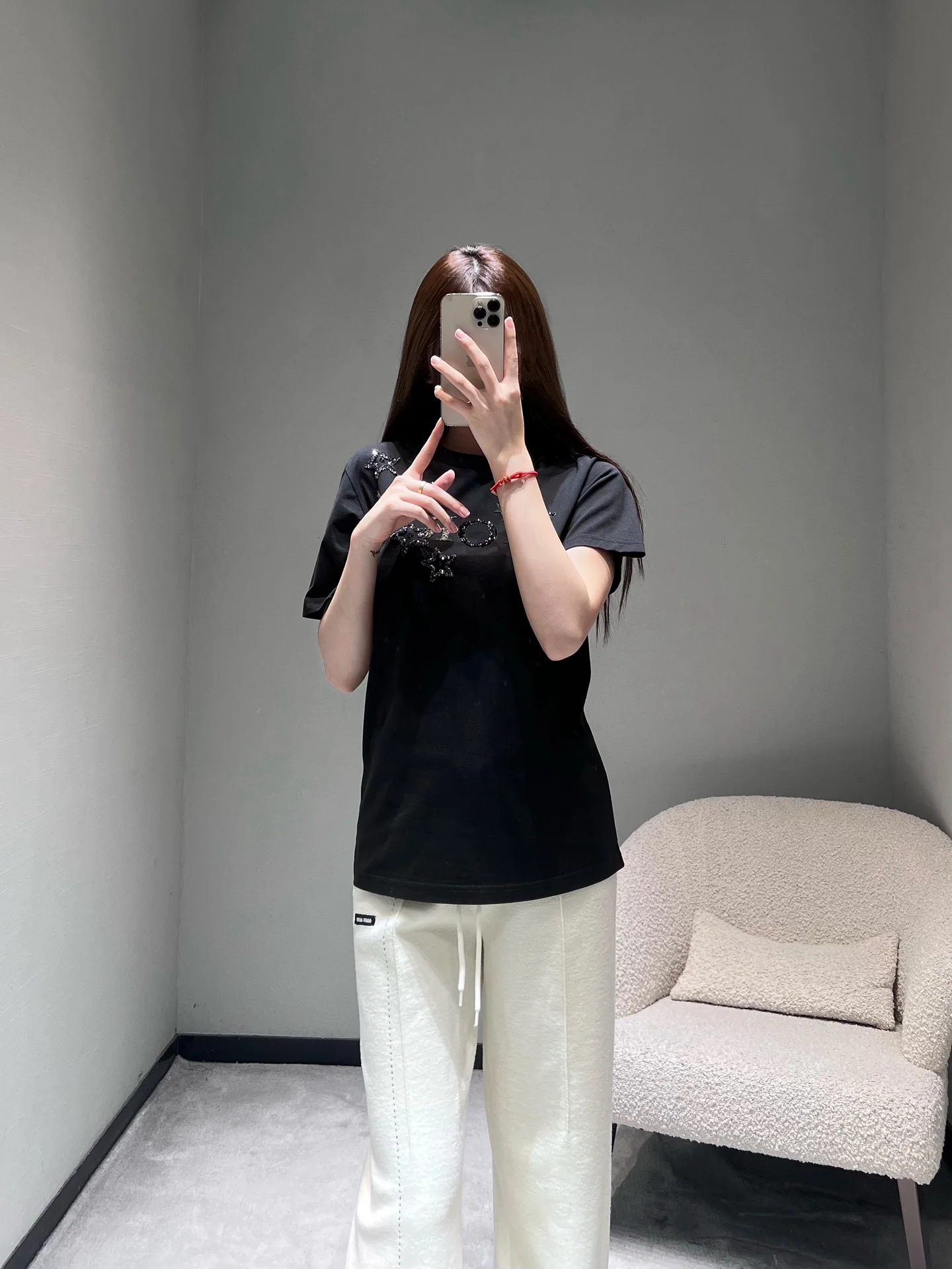 디올 CD 스타 장식 별 반팔 티셔츠 2026 SS 상세 이미지 9