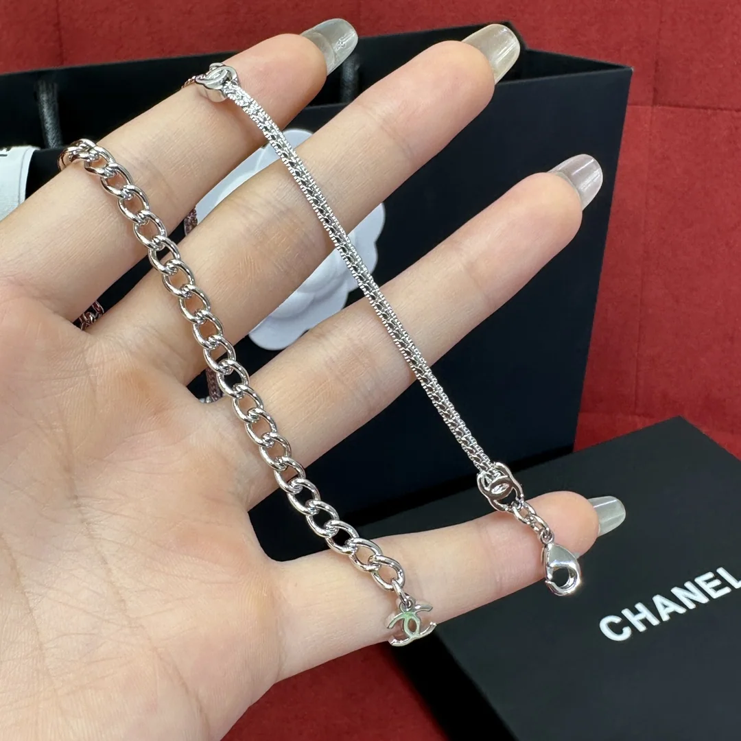 샤넬 스네이크본 체인 더블 C 목걸이 상세 이미지 5