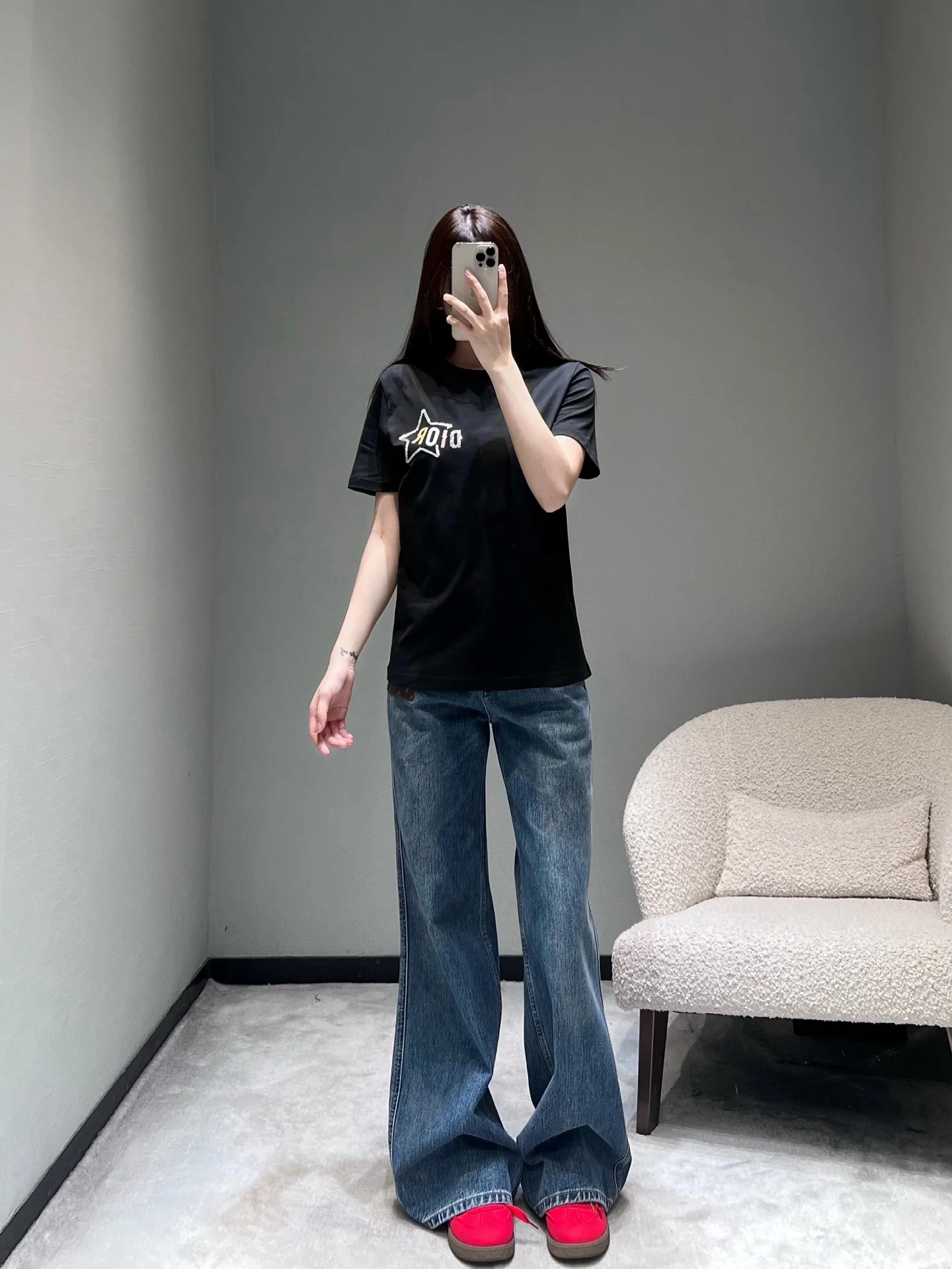 디올 스타 로고 레터 여성 반팔 티셔츠 2026 SS 상세 이미지 6
