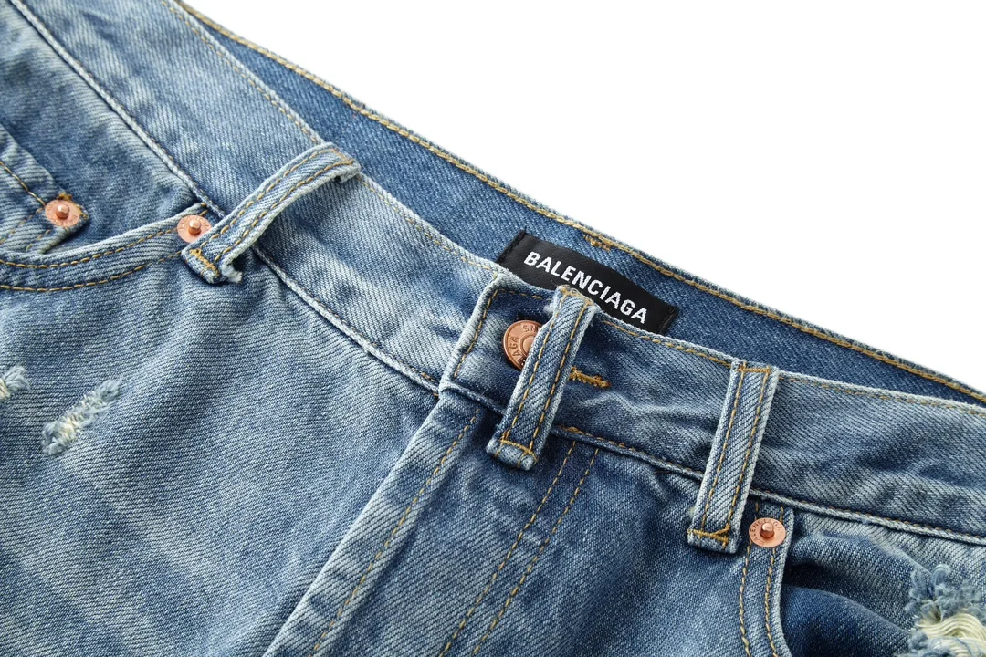 발렌시아가 더블 레이어 데미지 남성 청바지 상세 이미지 3