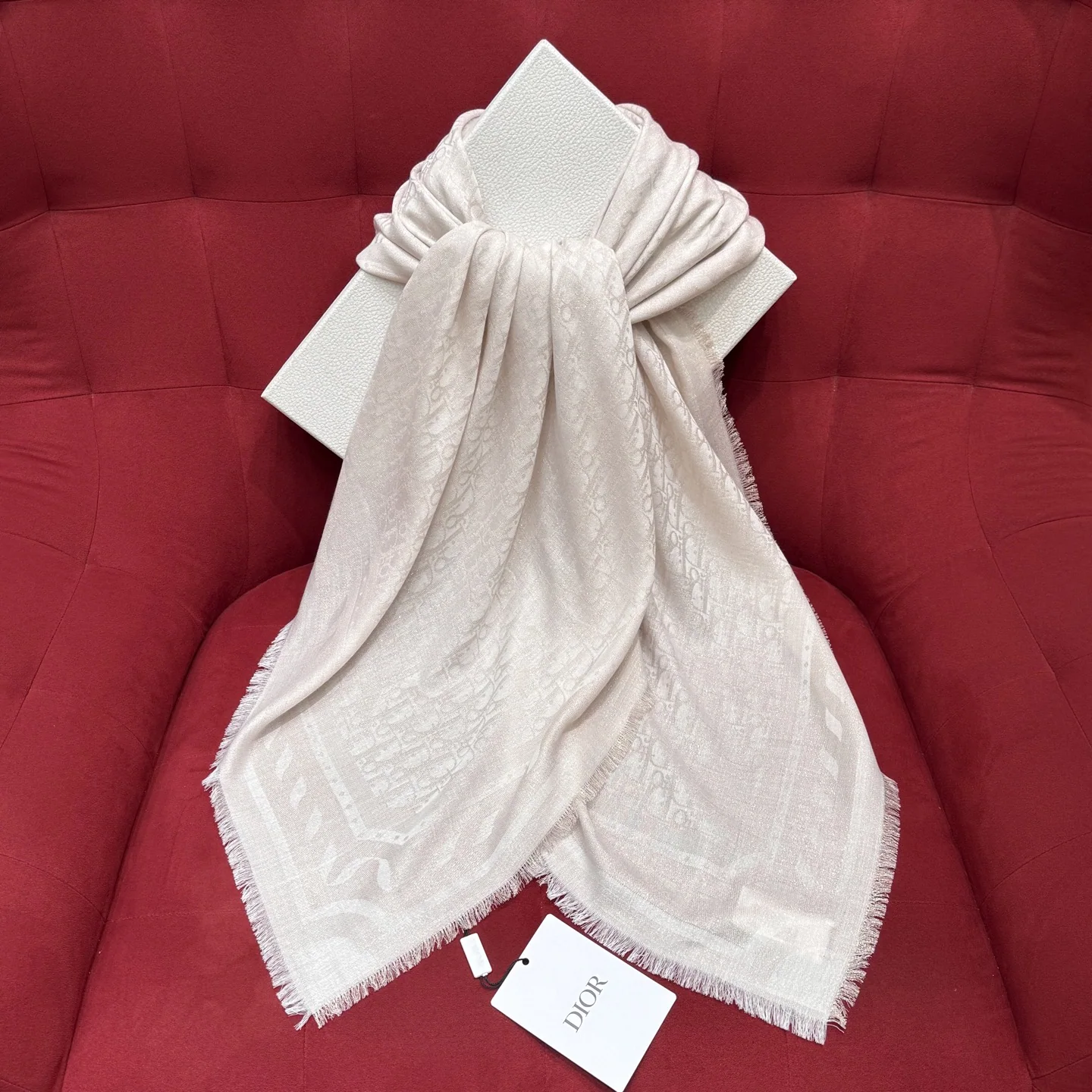 디올 금은사 모노그램 캐시미어 실크 스카프 상세 이미지 2