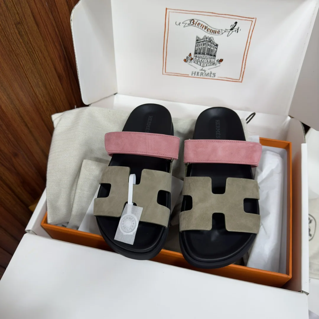 에르메스 스웨이드 염소가죽 스트랩 샌들 상세 이미지 1