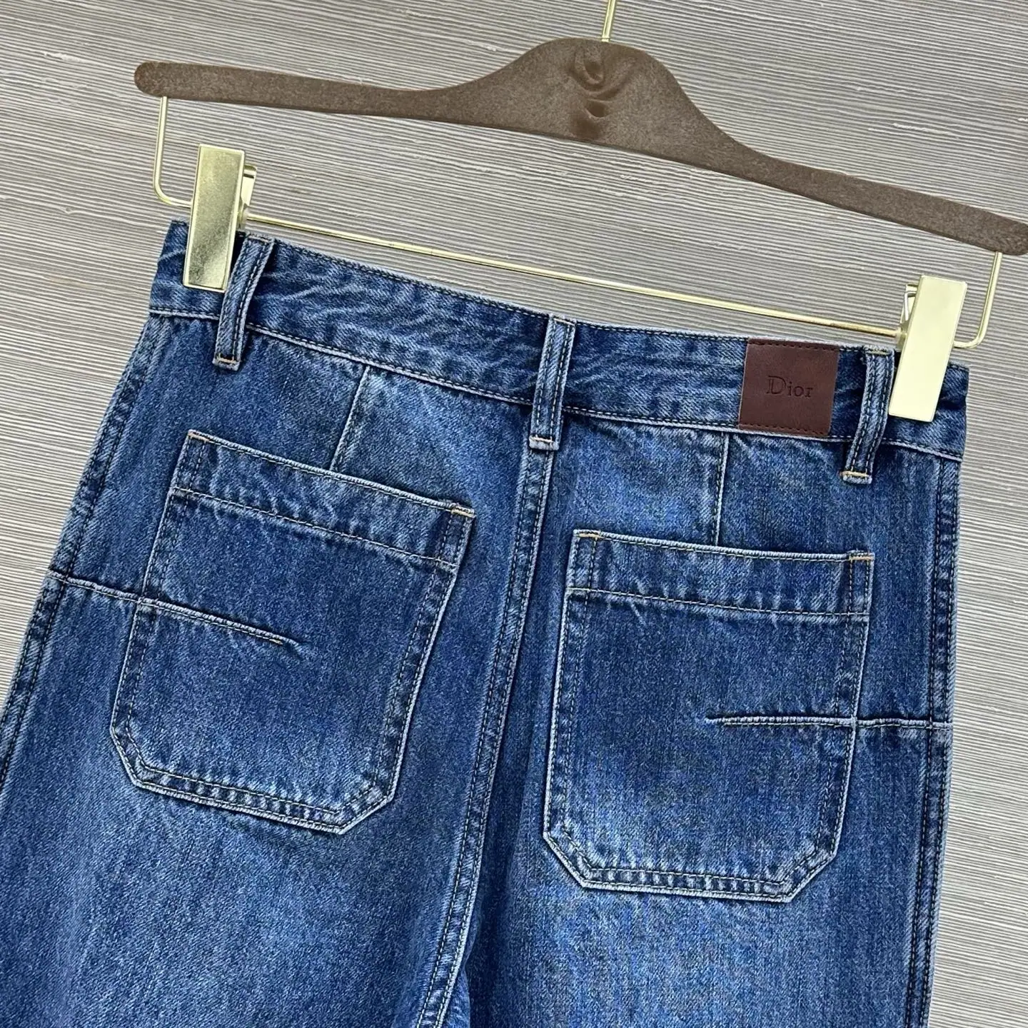 디올 레이저 커팅 워시드 데님 여성 바지 상세 이미지 9
