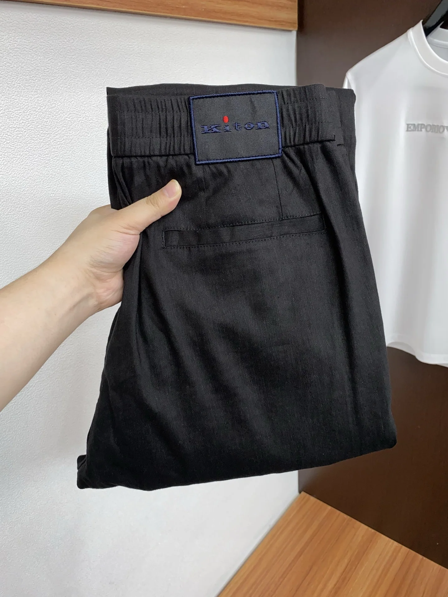 키톤 면 마 혼방 캐주얼 남성 바지 상세 이미지 1