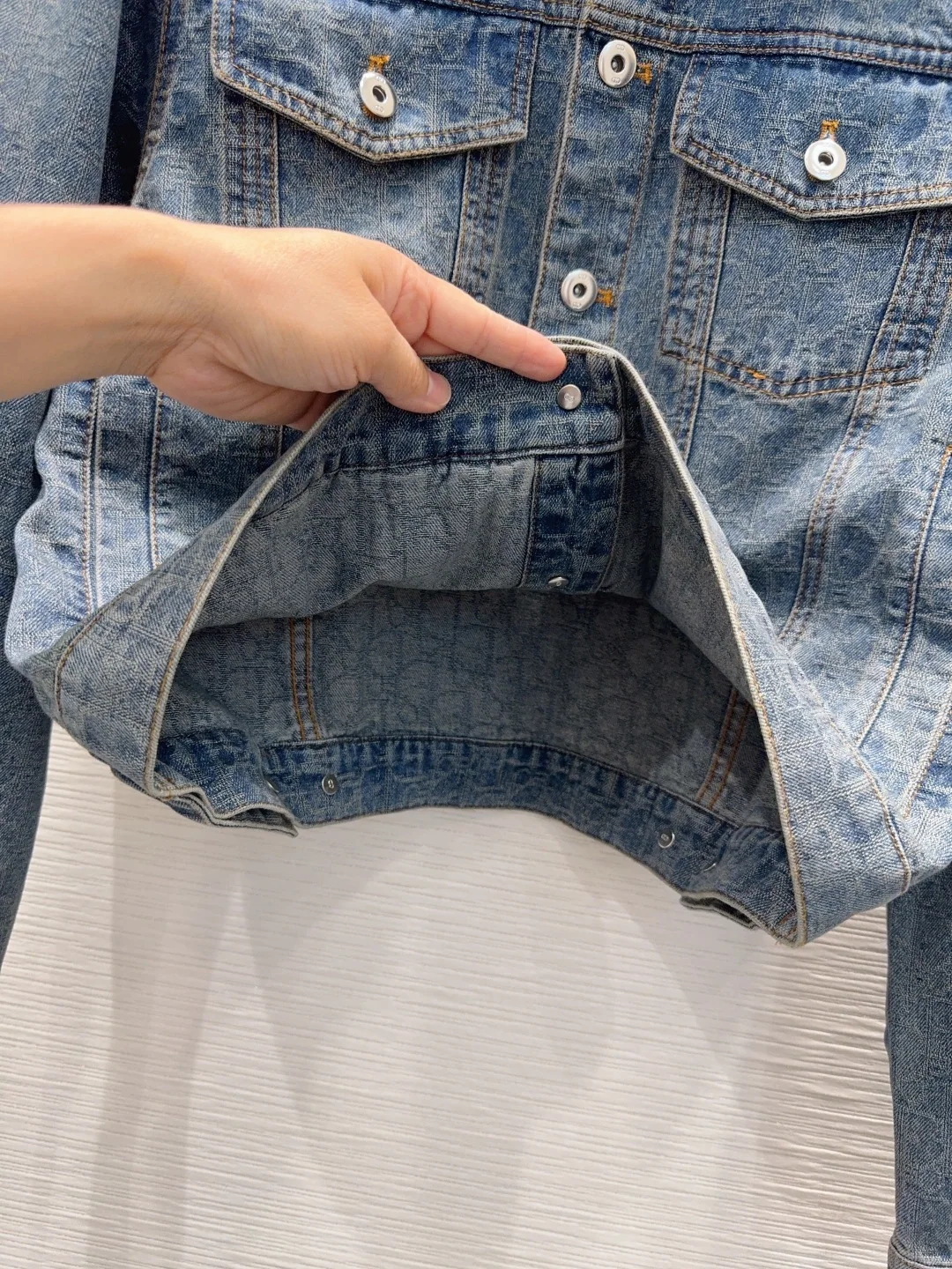 디올 데님 배색 여성 자켓 상세 이미지 5