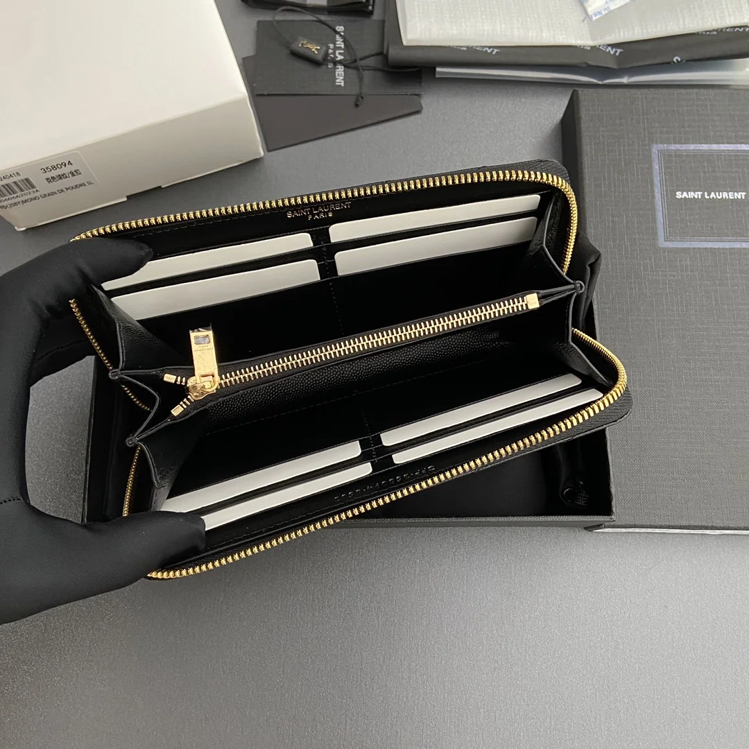 생로랑 YSL 로고 자카드 엠보싱 지퍼 지갑 상세 이미지 6