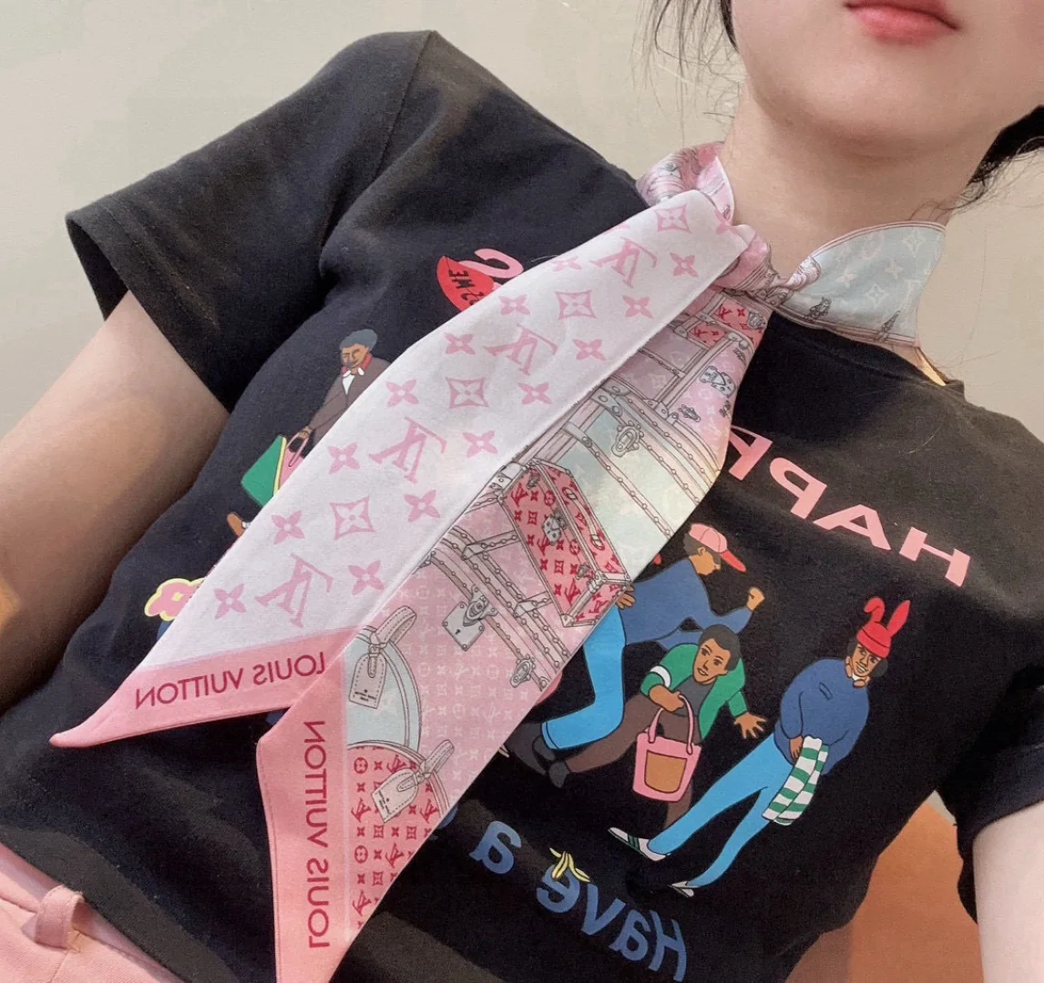 루이비통 더블 레이어 실크 리본 스카프 146400