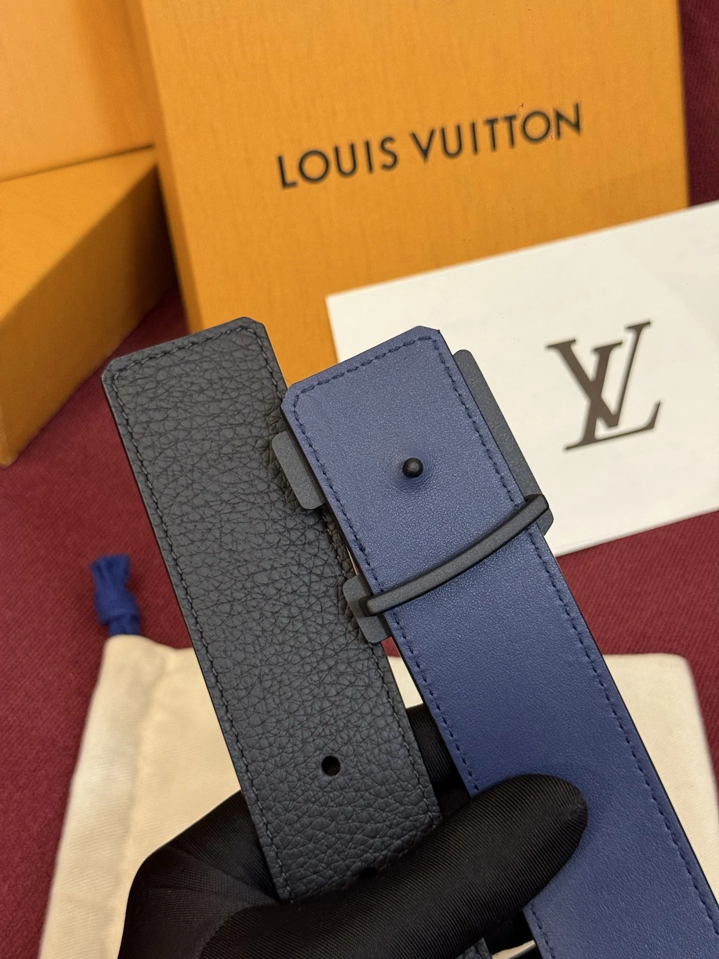 루이비통 다미에 LV 리버시블 벨트 상세 이미지 5