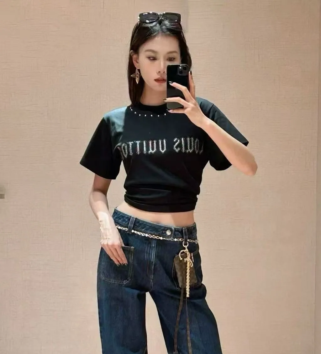 루이비통 레터 프린트 반팔 티셔츠 상세 이미지 1