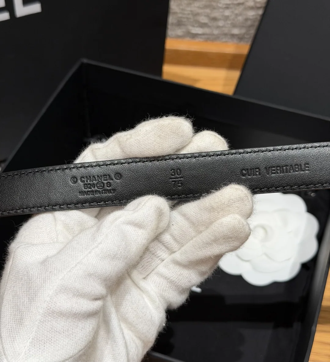 샤넬 퀼팅 램스킨 20mm 벨트 상세 이미지 5