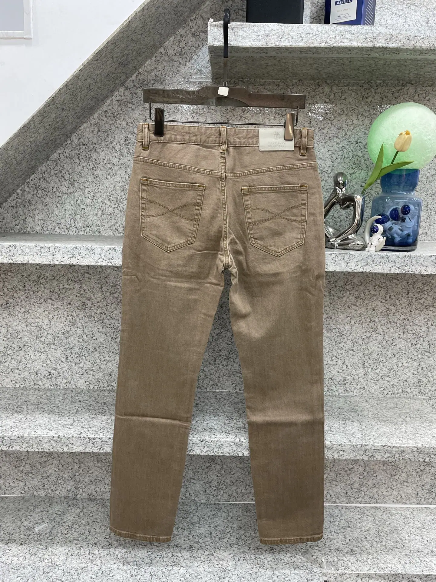 브루넬로쿠치넬리 남성 슬림핏 스트레이트 레그 진 바지 상세 이미지 3