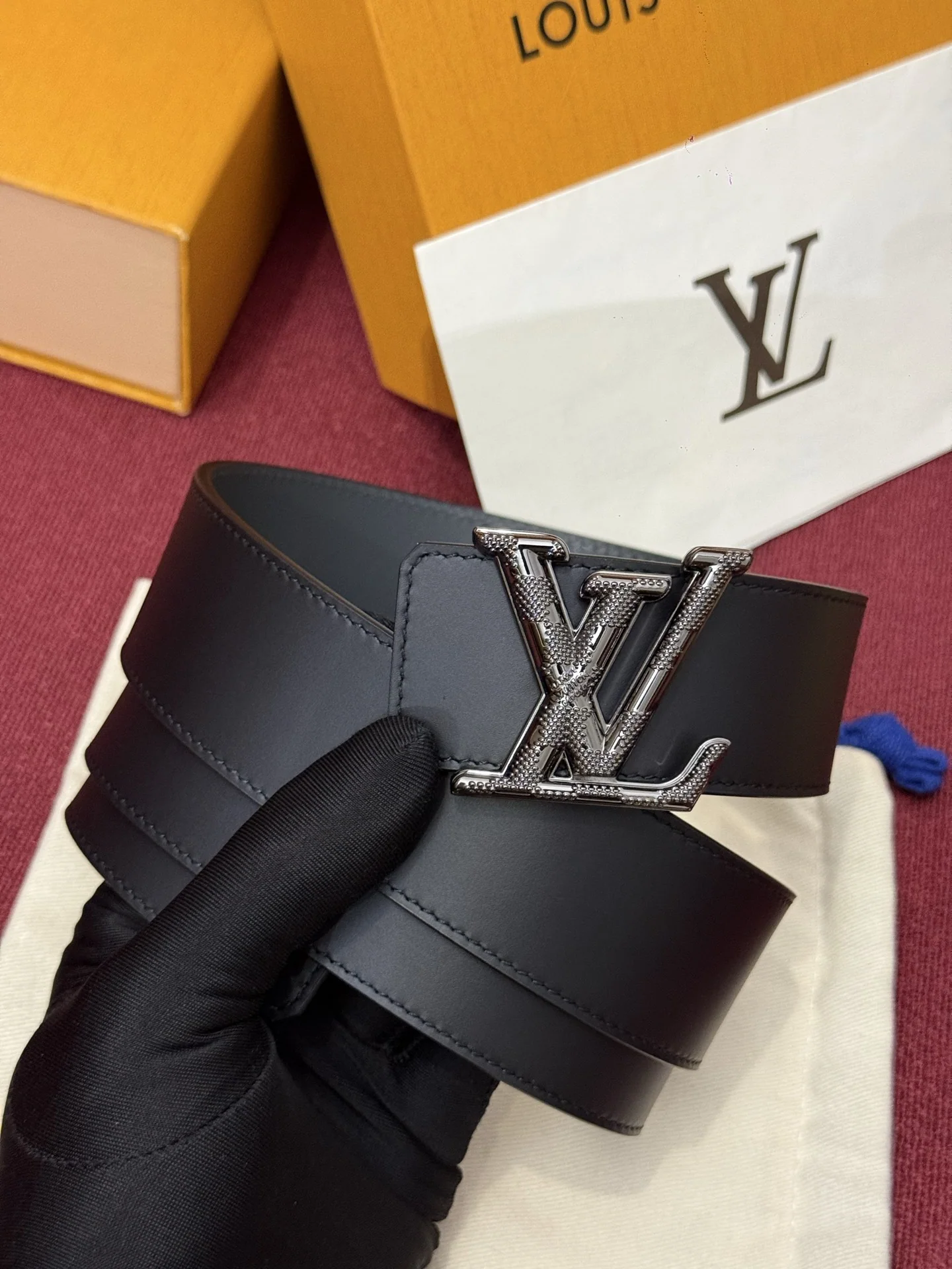 루이비통 다미에 LV 리버시블 벨트 상세 이미지 5