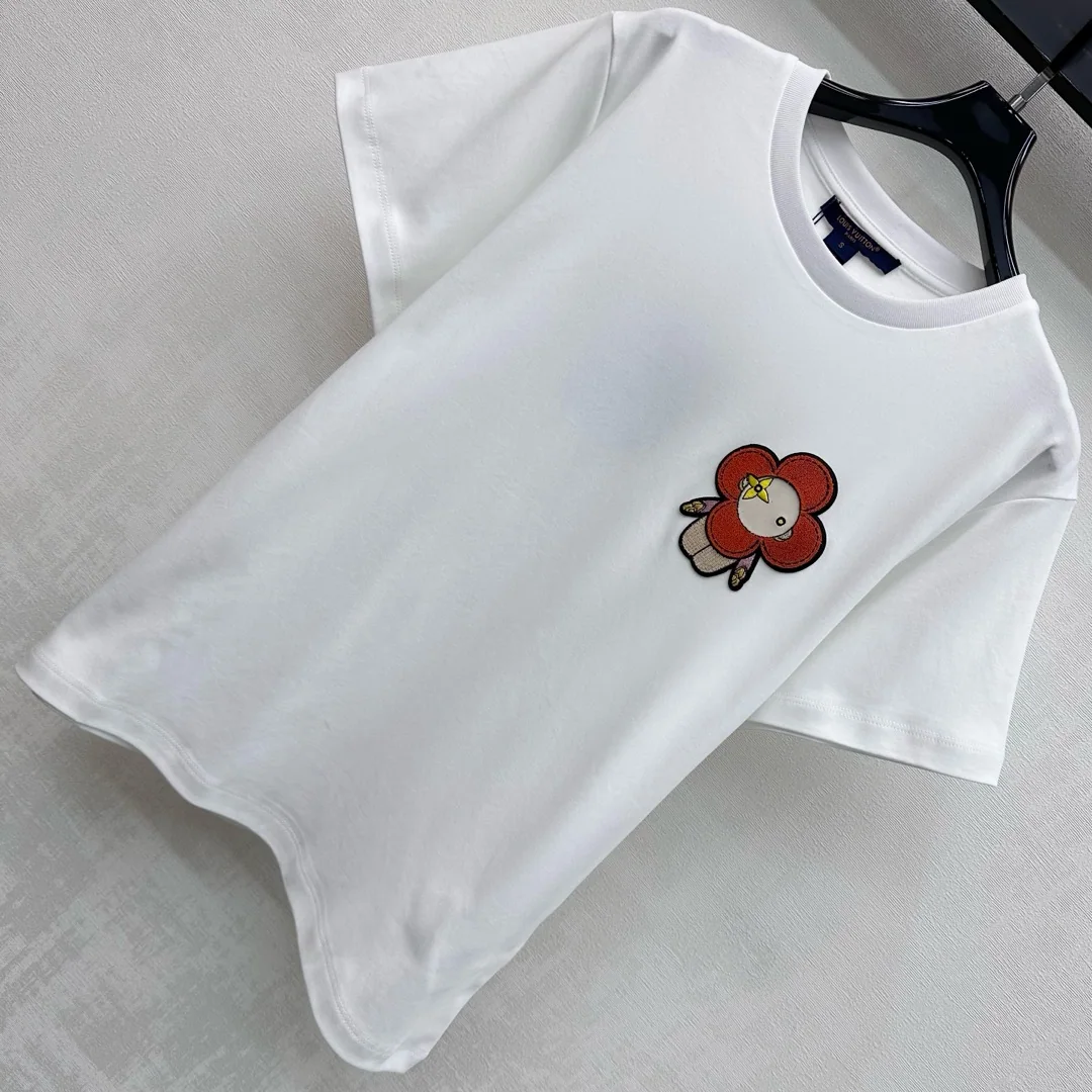 루이비통 크루넥 코튼 반팔 티셔츠 2026 SS 상세 이미지 2
