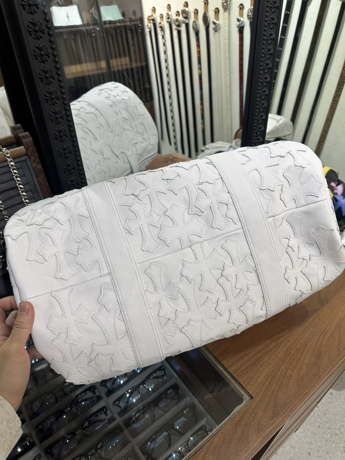 크롬하츠 순백 패치워크 여행 가방 상세 이미지 6