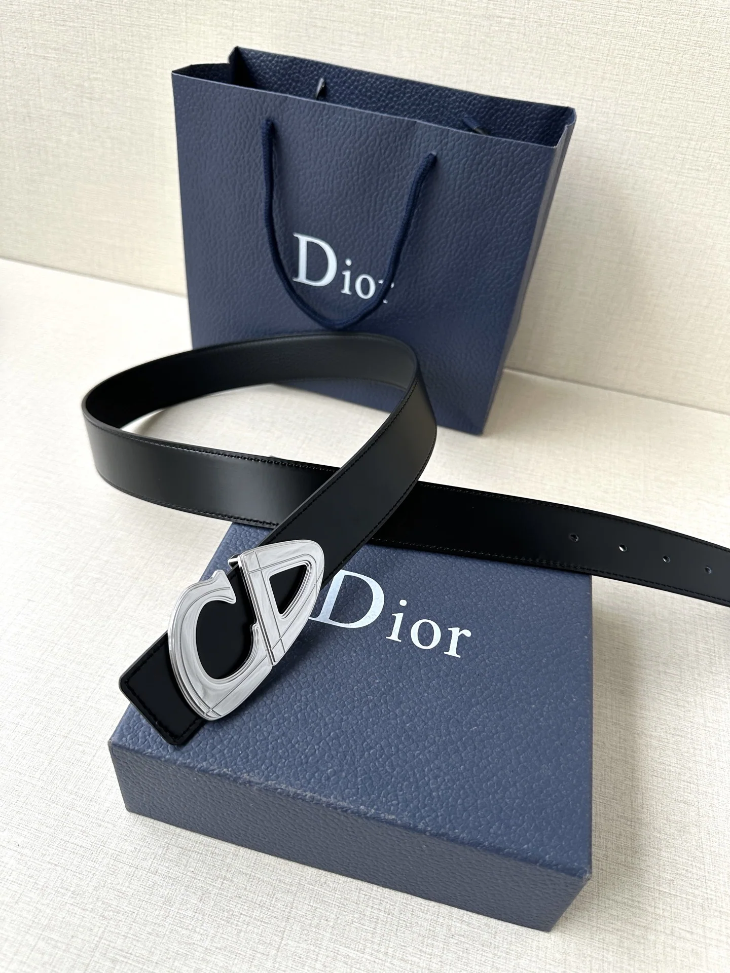 디올 CD 30 로고 블랙 매트 벨트 상세 이미지 3