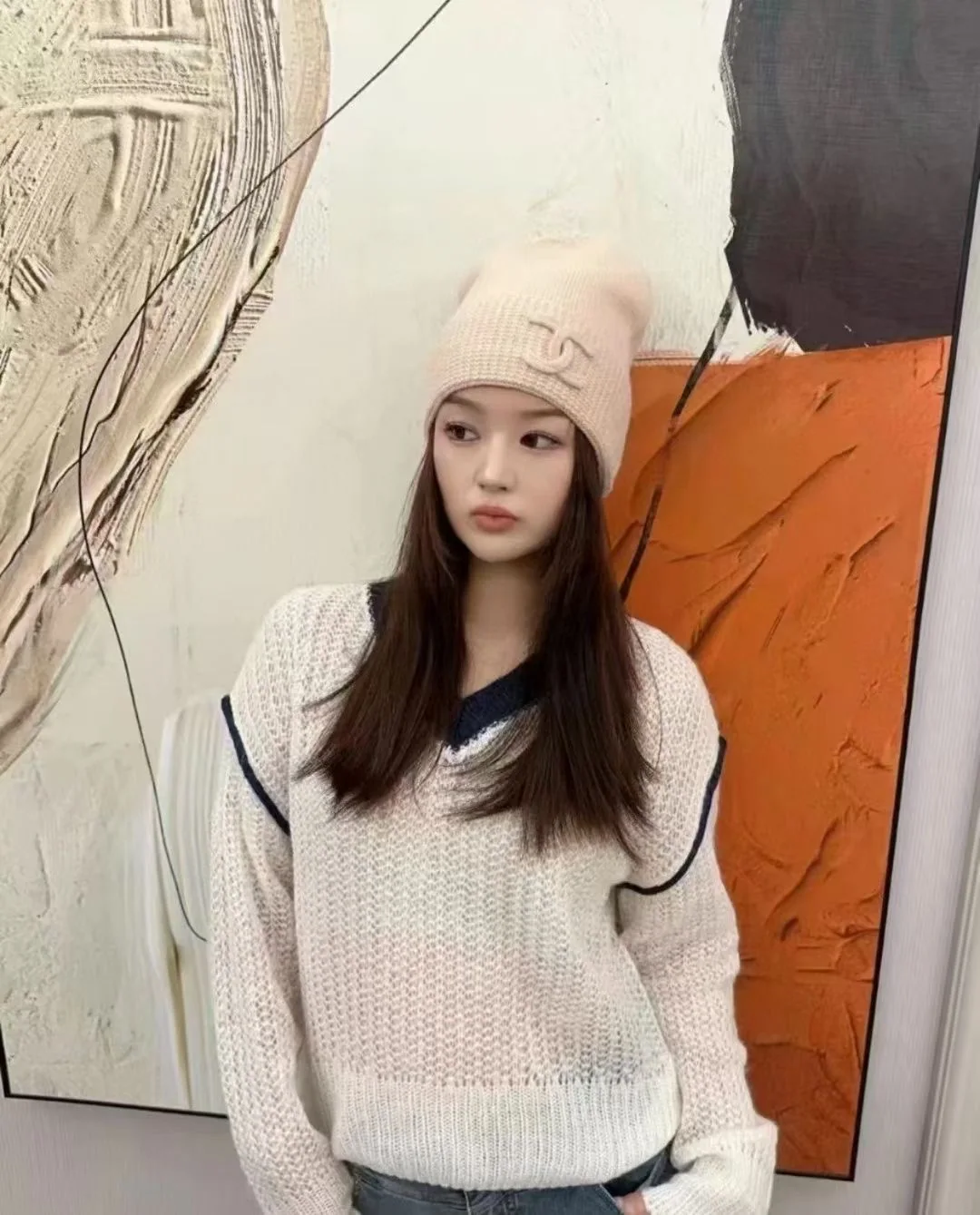 샤넬 울 안감 니트 모자 상세 이미지 2