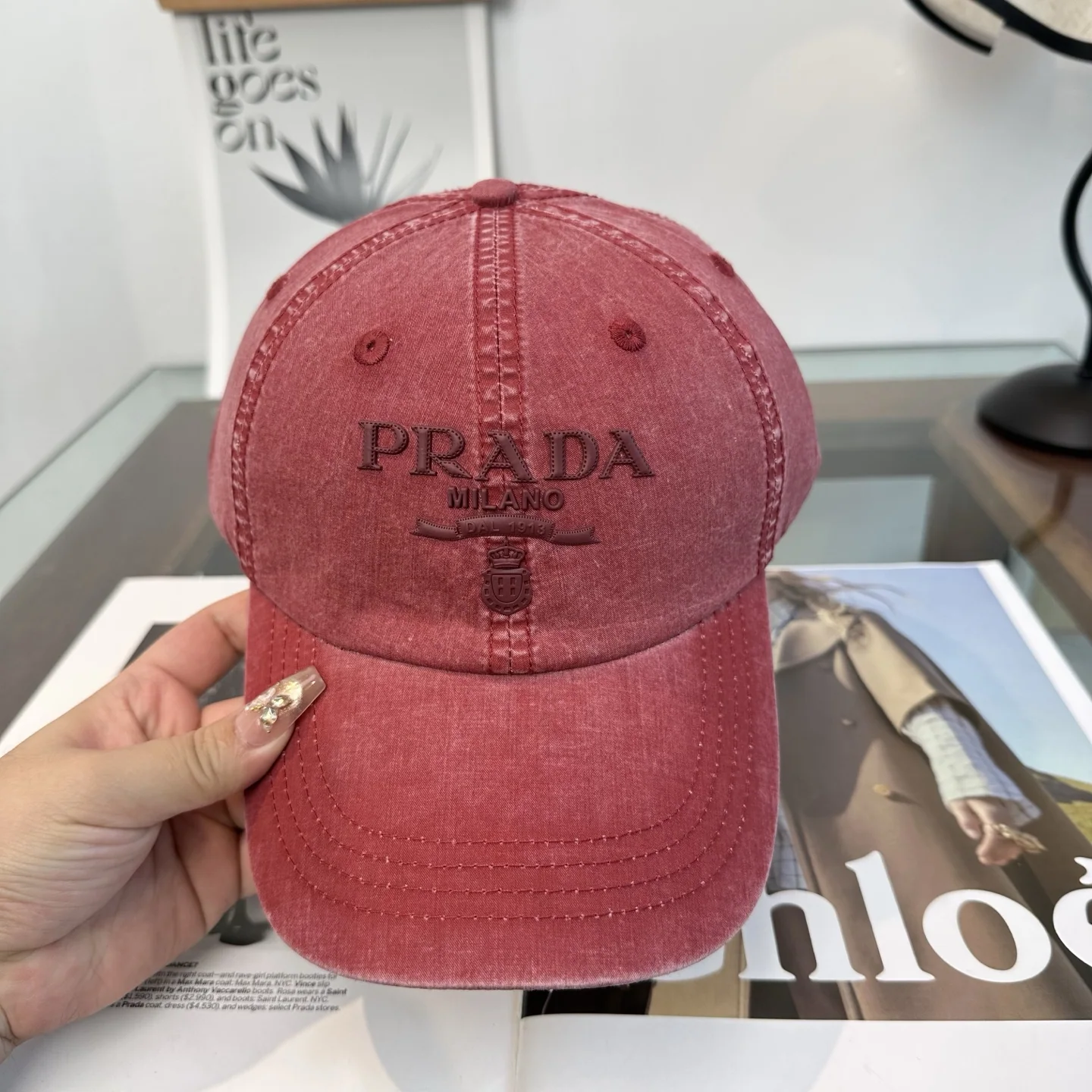 프라다 베이스볼 캡 상세 이미지 4