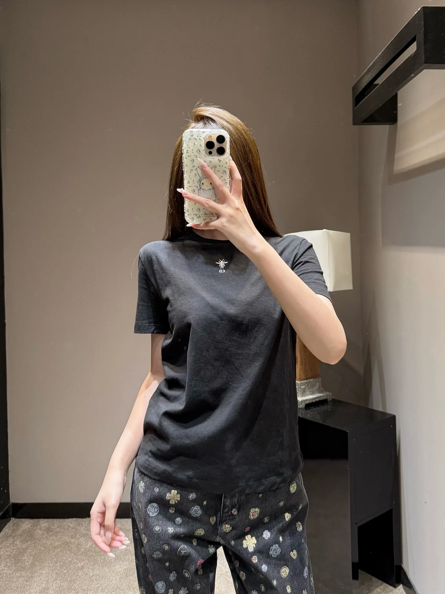 디올 CD 자수 크루넥 반팔 티셔츠 26 SS 상세 이미지 3