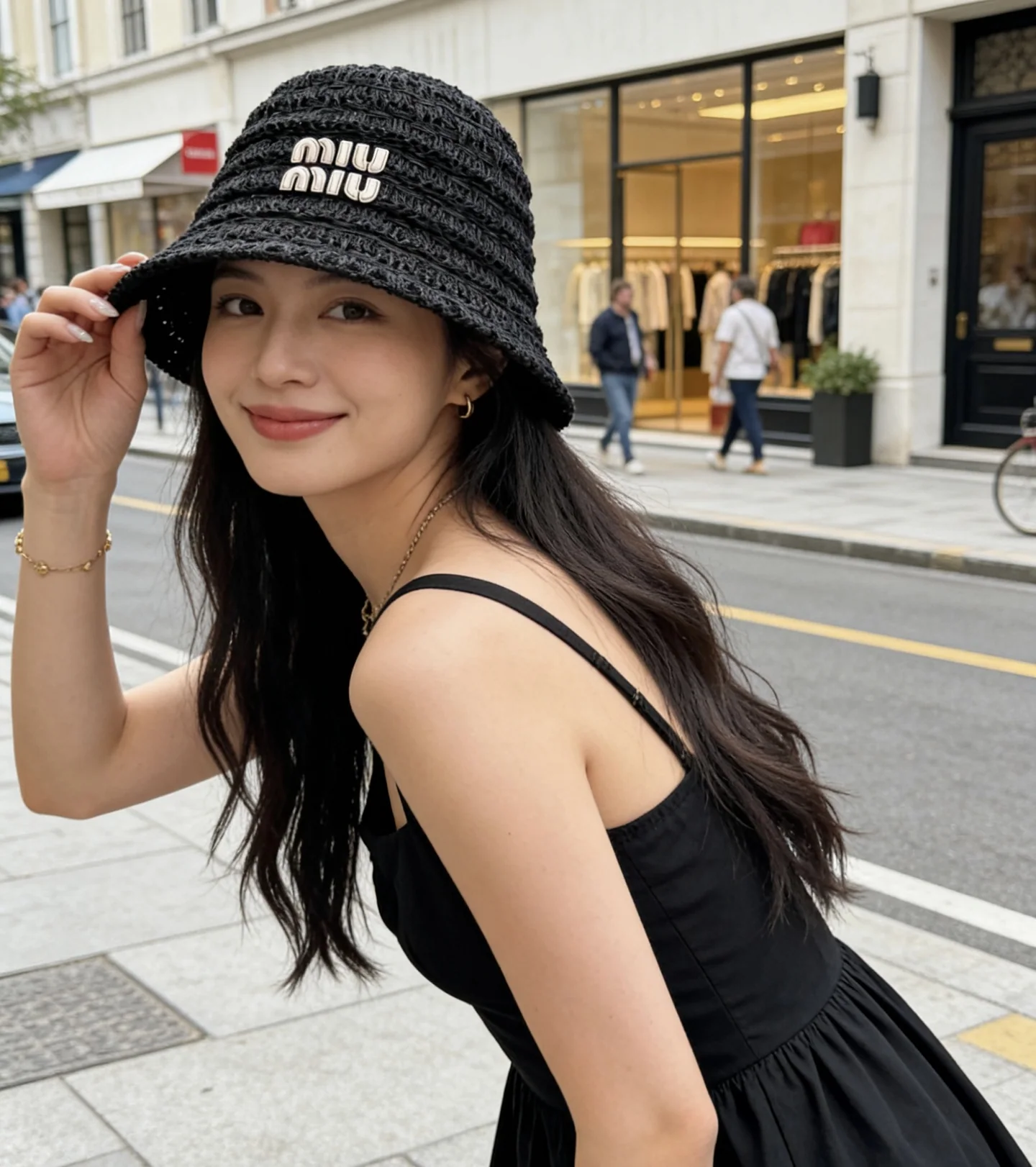 미우미우 아란 뜨개질 크로셰 버킷햇 모자 상세 이미지 1