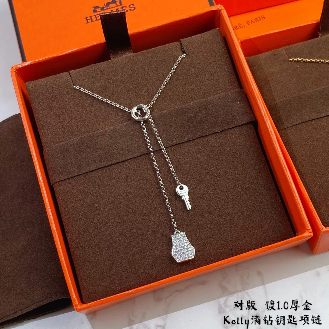 에르메스 18 K 골드 자물쇠 열쇠 목걸이 상세 이미지 7