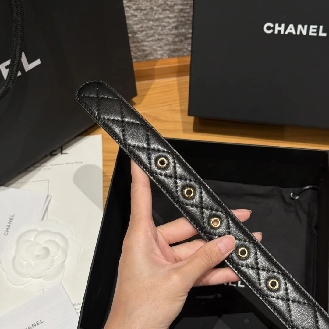 샤넬 더블 C 램스킨 메탈 로고 벨트 상세 이미지 7
