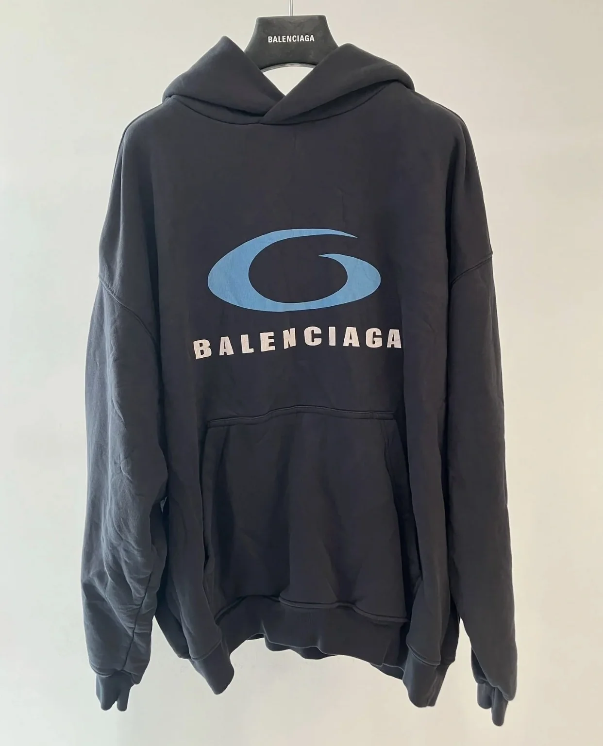발렌시아가 파란색 후드티 19089 Balenciaga Hoodie 상세 이미지 1