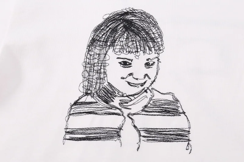 오프화이트 자수 남성 반팔 티셔츠 OF 상세 이미지 6
