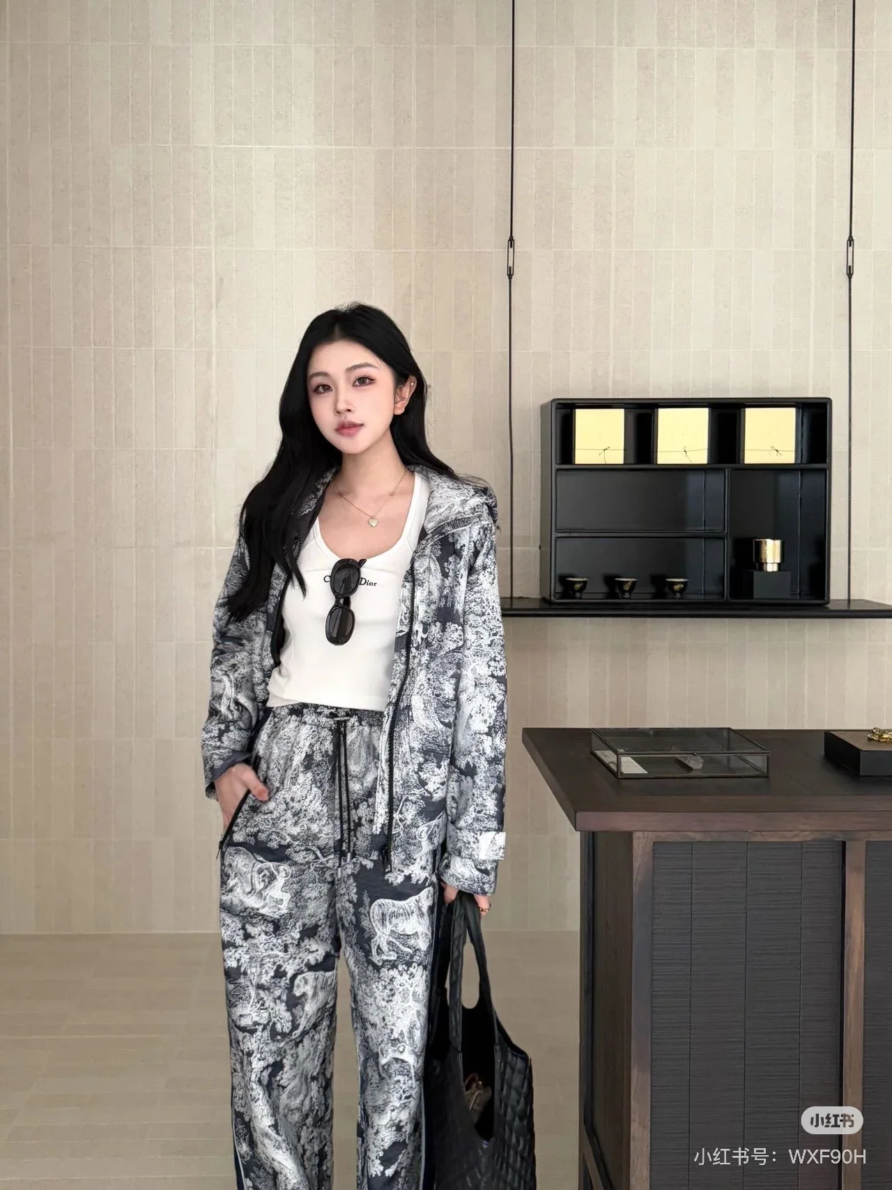 디올 자카드 방풍 여성 바지 상세 이미지 6