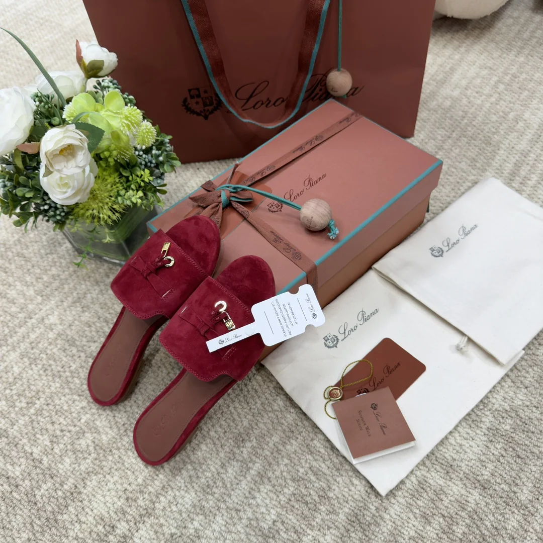 로로피아나 스웨이드 키드스킨 샌들 상세 이미지 2