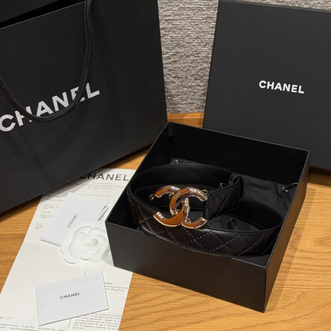 샤넬 램스킨 더블 C 메탈 로고 벨트 174262