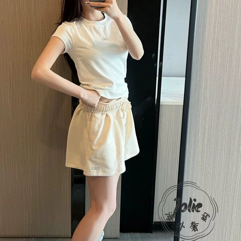 알로 여성 라운드넥 숄더컷 반팔 티셔츠 상세 이미지 2